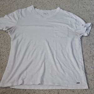 Express Light Gray V-Neck T-Shirt